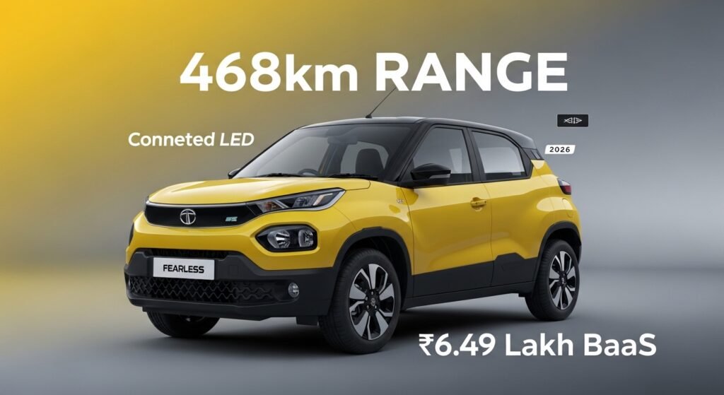 Current image: Tata Punch EV 2026 Facelift: 468km रेंज, 129bhp पावर और BaaS ऑप्शन के साथ लॉन्च